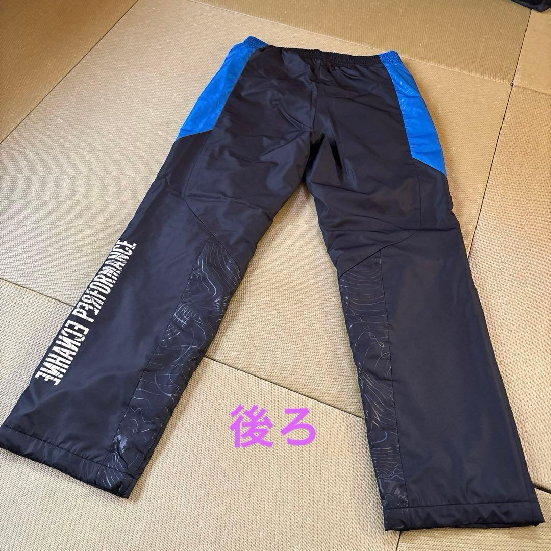 アシックス A77 ウインドブレーカー 上下セット ブルー ブラック　M