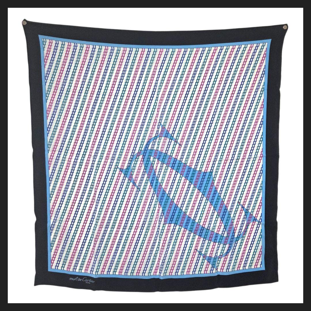 Cartier large scarf 大判 スカーフ ダブルシー ブラック