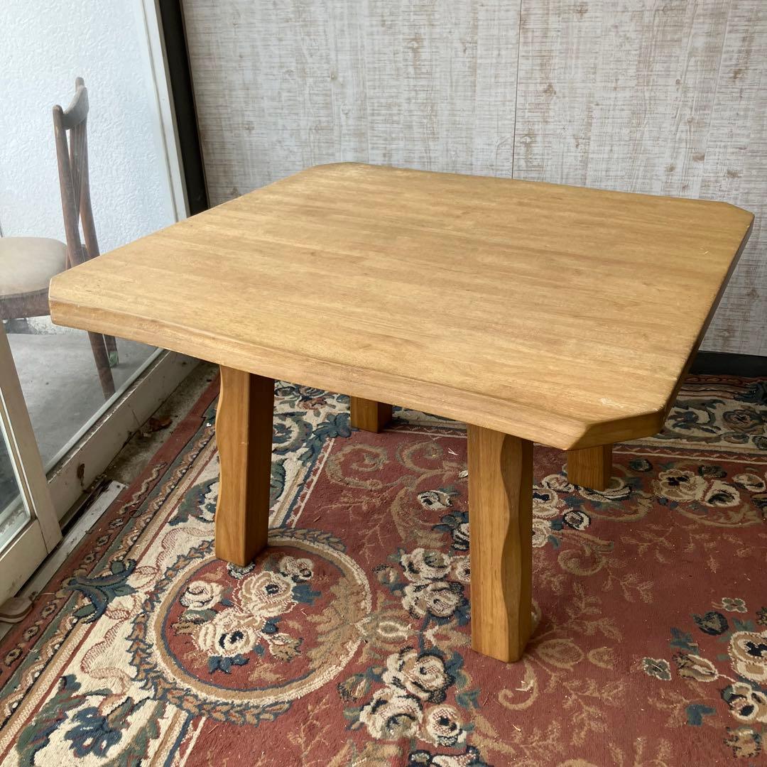 北欧レトロ ミキモク 雅 木製 大型ダイニングテーブル センターテーブル 古家具