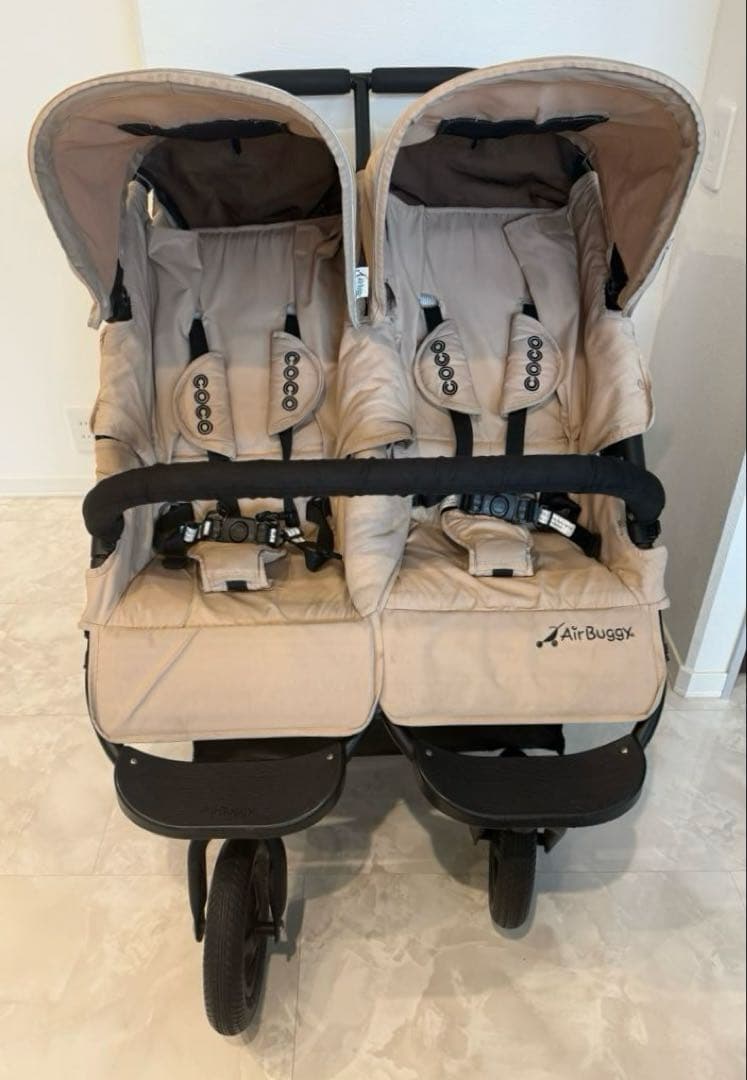 【付属品付き✨】エアバギー ココダブル キャメル 2人乗り ベビーカー　双子