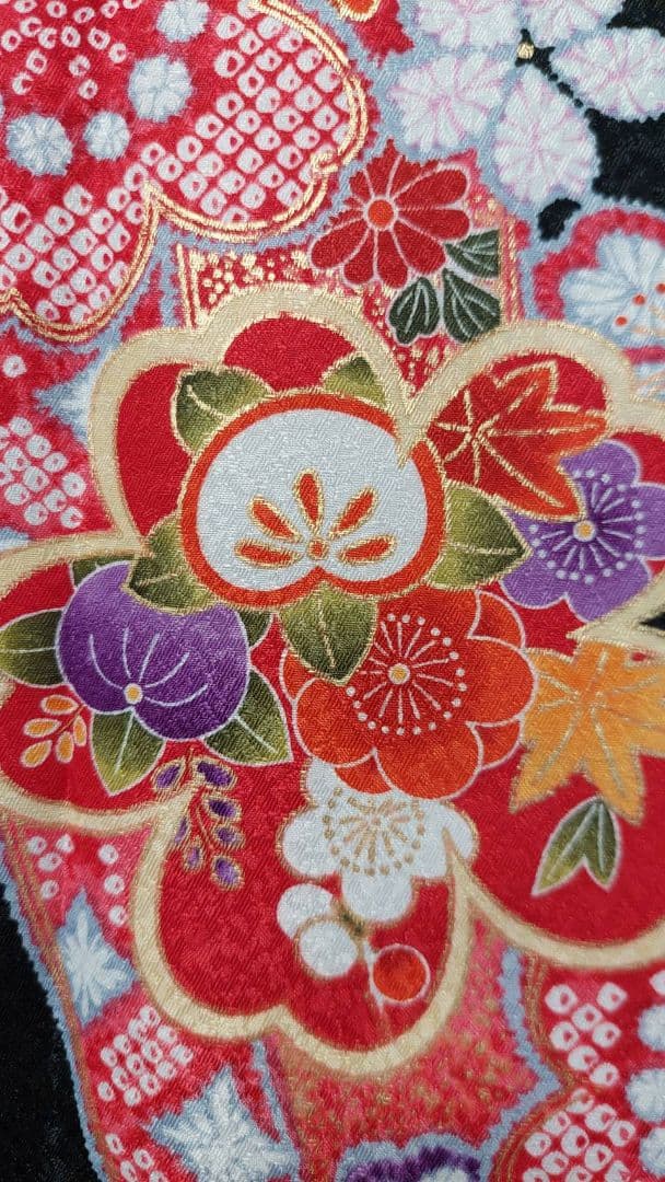 NA460洗える子供着物  とても綺麗  着丈106センチ  裄丈67センチ