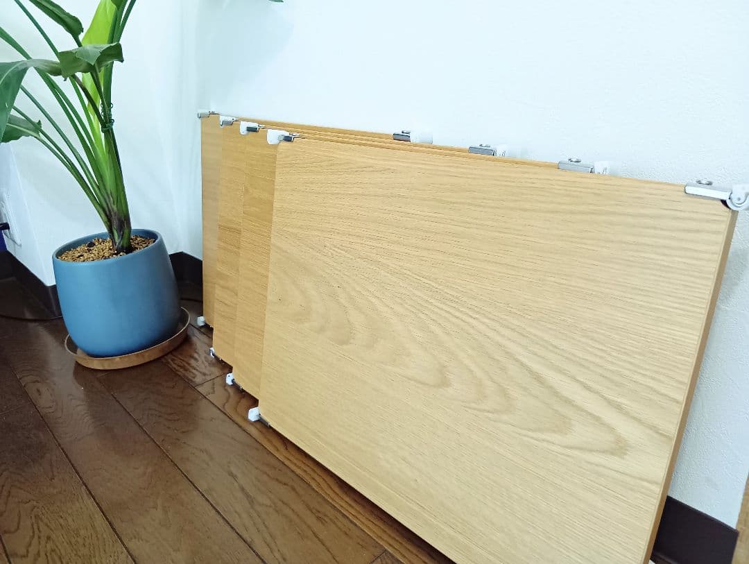 新品 無印良品 ステンレスユニットシェルフ オーク材棚 4枚 幅58奥行41