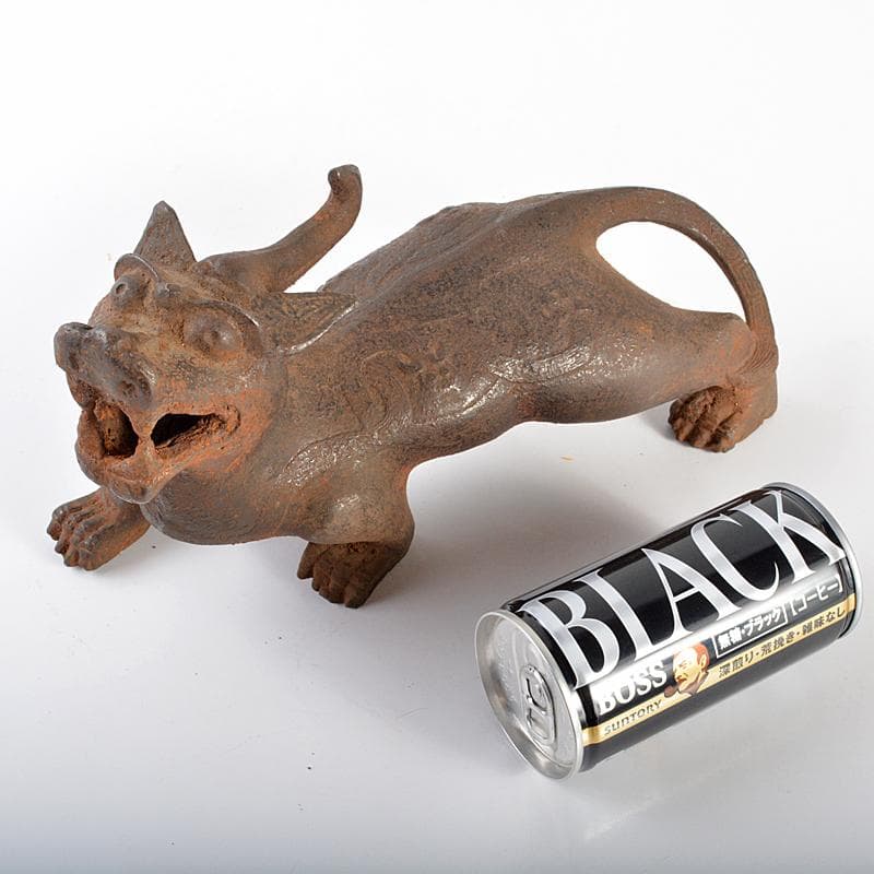 中国　古鉄　神獣　置物　M　R6845