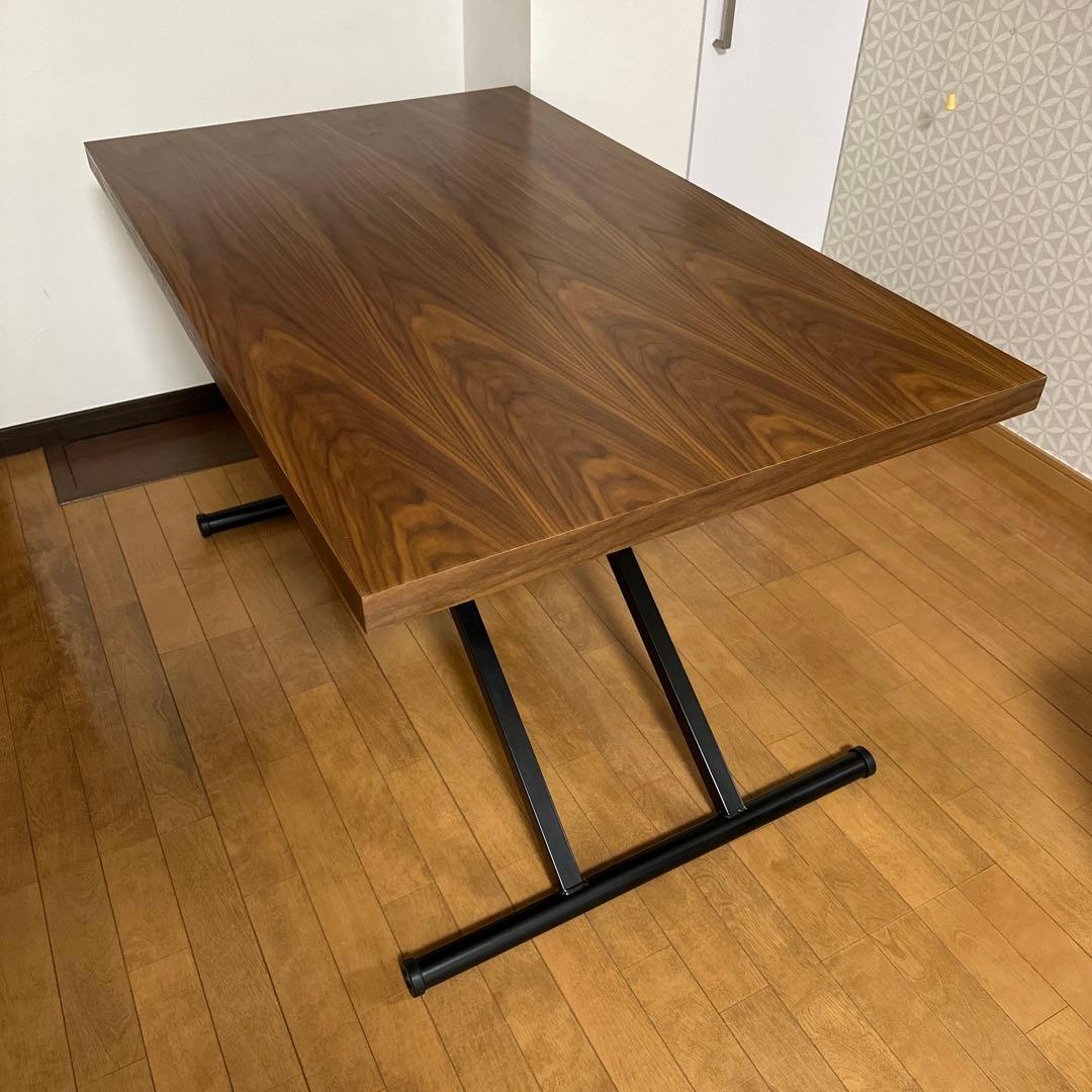 【直接引き取り可】ニトリ 昇降式ダイニングテーブル(ウォルナット)