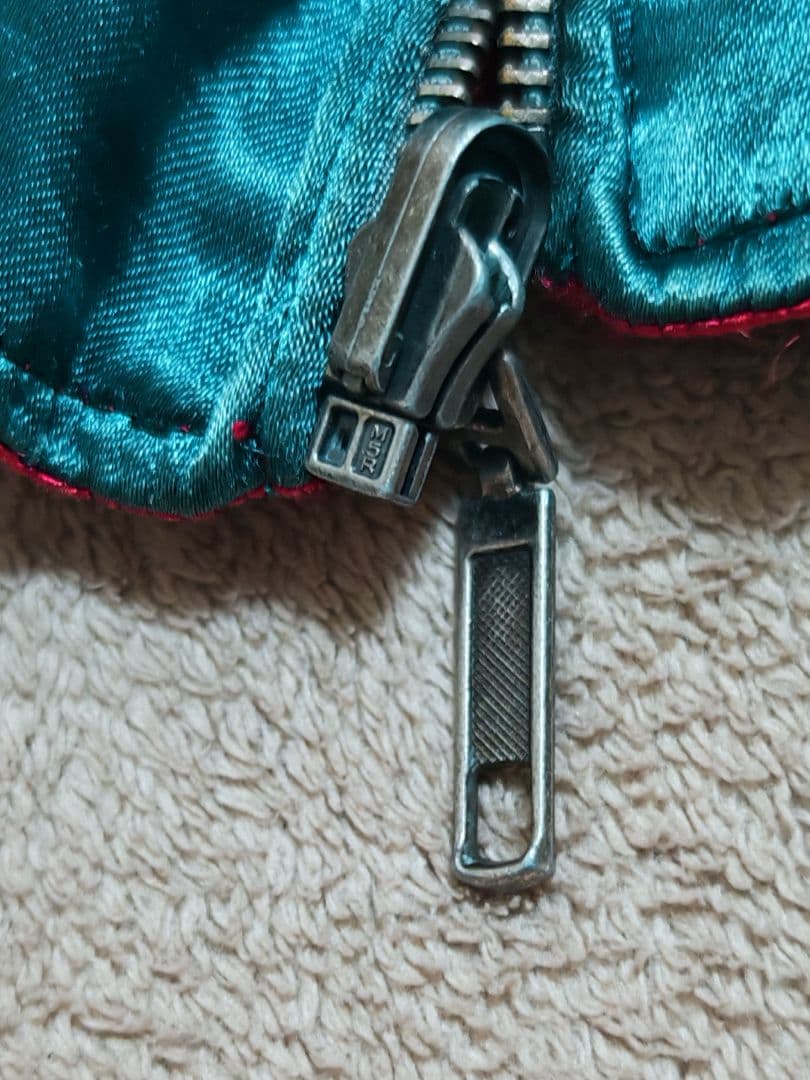 華鳥風月 美品 ２面用 日本限定 虎龍ワシ スカジャン 100%silk