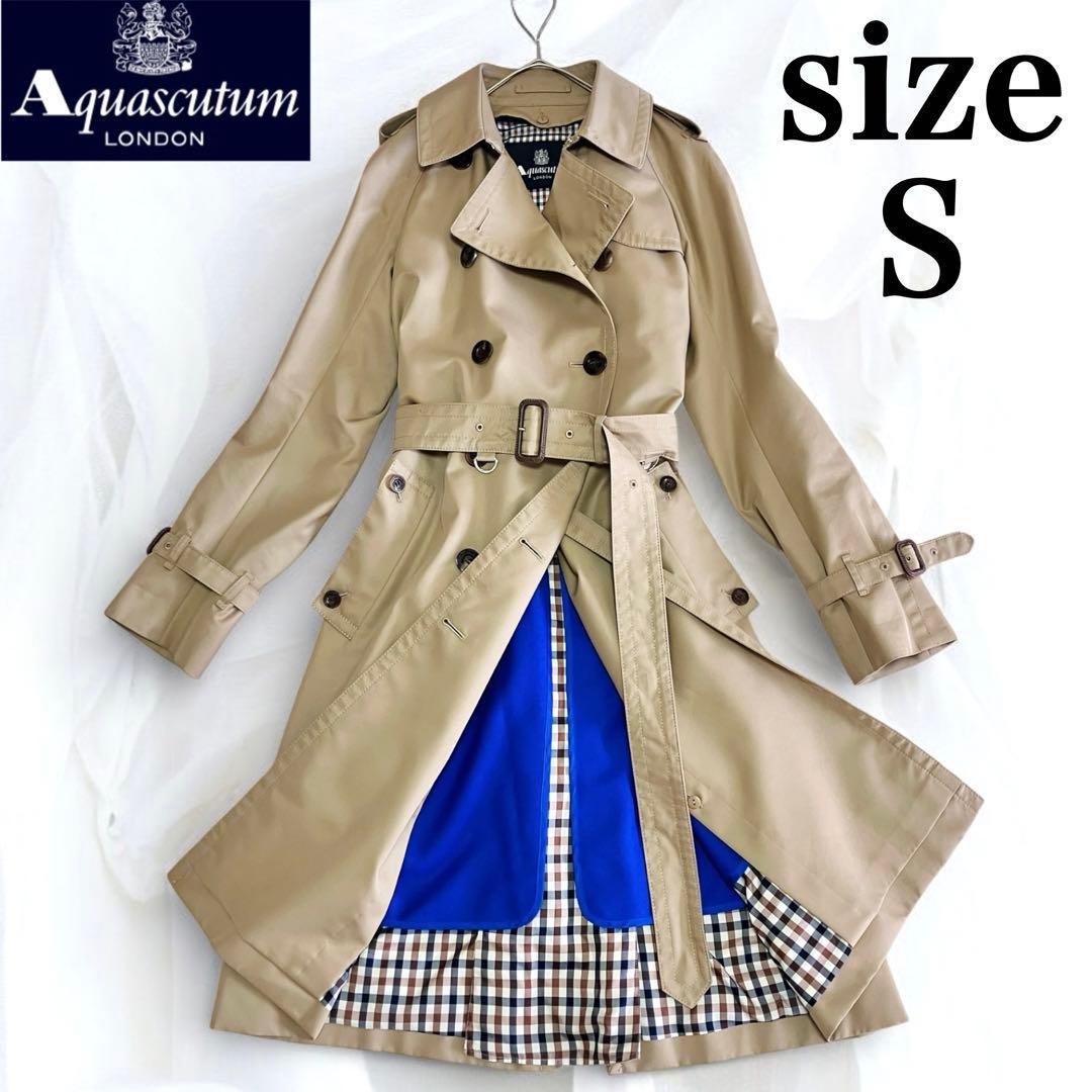 美品 アクアスキュータム トレンチコート ブルー ライナー 大草直子着用