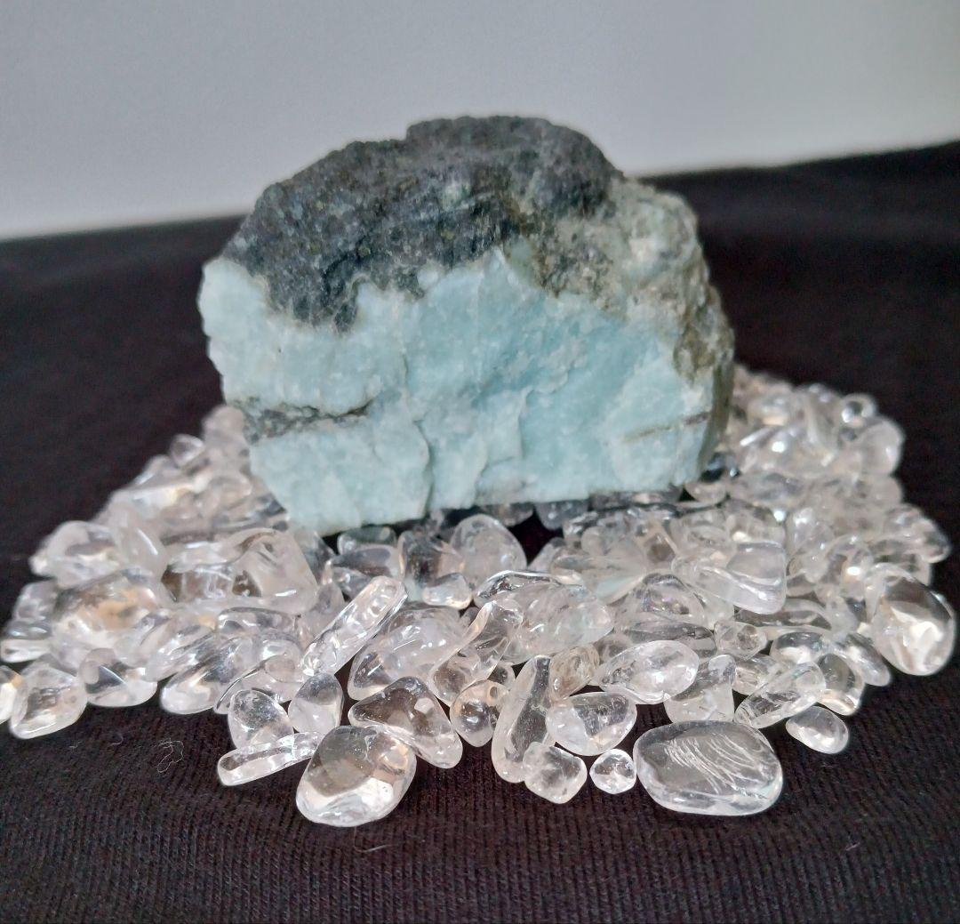 激レア ドミニカ共和国産 母岩付き 希少ラリマー 原石 天然石 パワーストーン