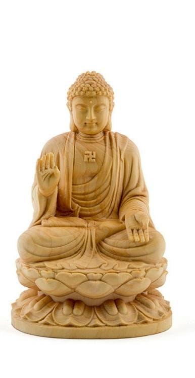 10cm　釈迦如来坐像　黄楊木精彫 仏像　木彫仏教工芸品置物