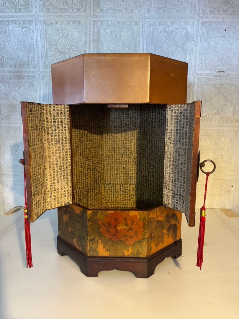 李朝家具　八角形　帽子入れ　収納箱