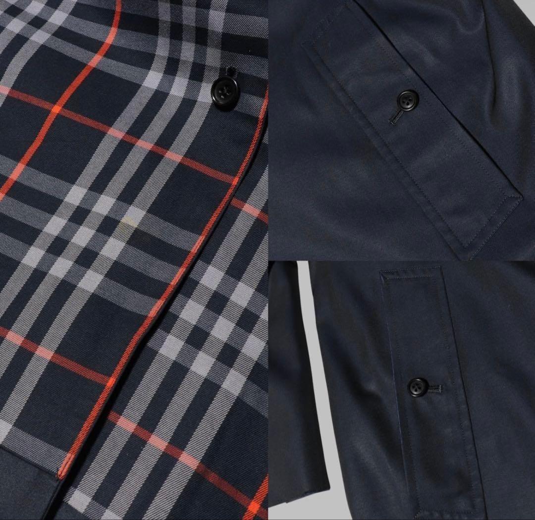 BURBERRY バーバリー　ステンカラーコート　ノバチェック　ネイビー　L