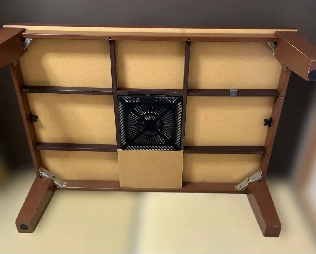 木製ブラウン家具調こたつ 格子デザイン