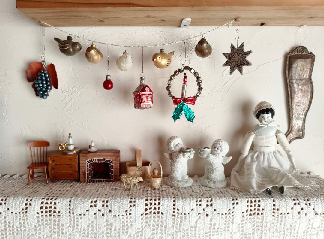 【misen2014さま】vintage✵ 硝子リースとキャンドルのオーナメント