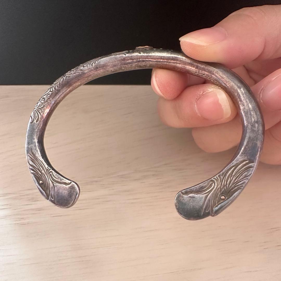 彫刻デザイン バングル　シルバー925 アクセサリー