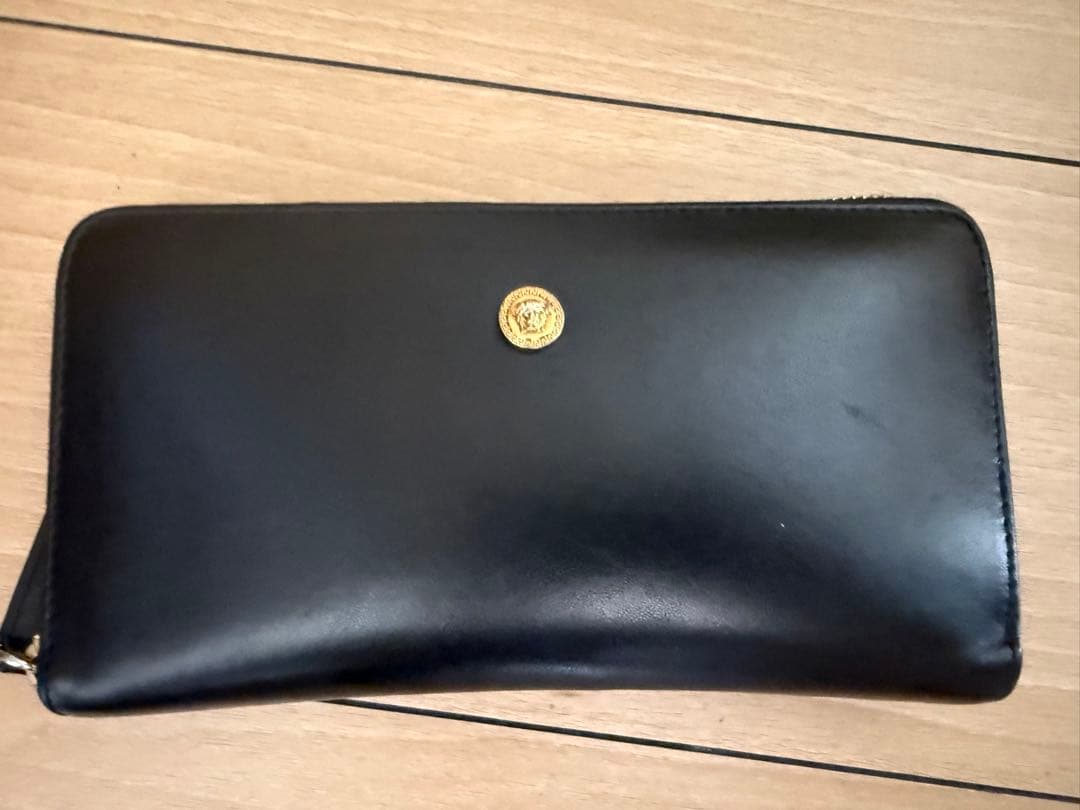VERSACE 黒 レザー 長財布
