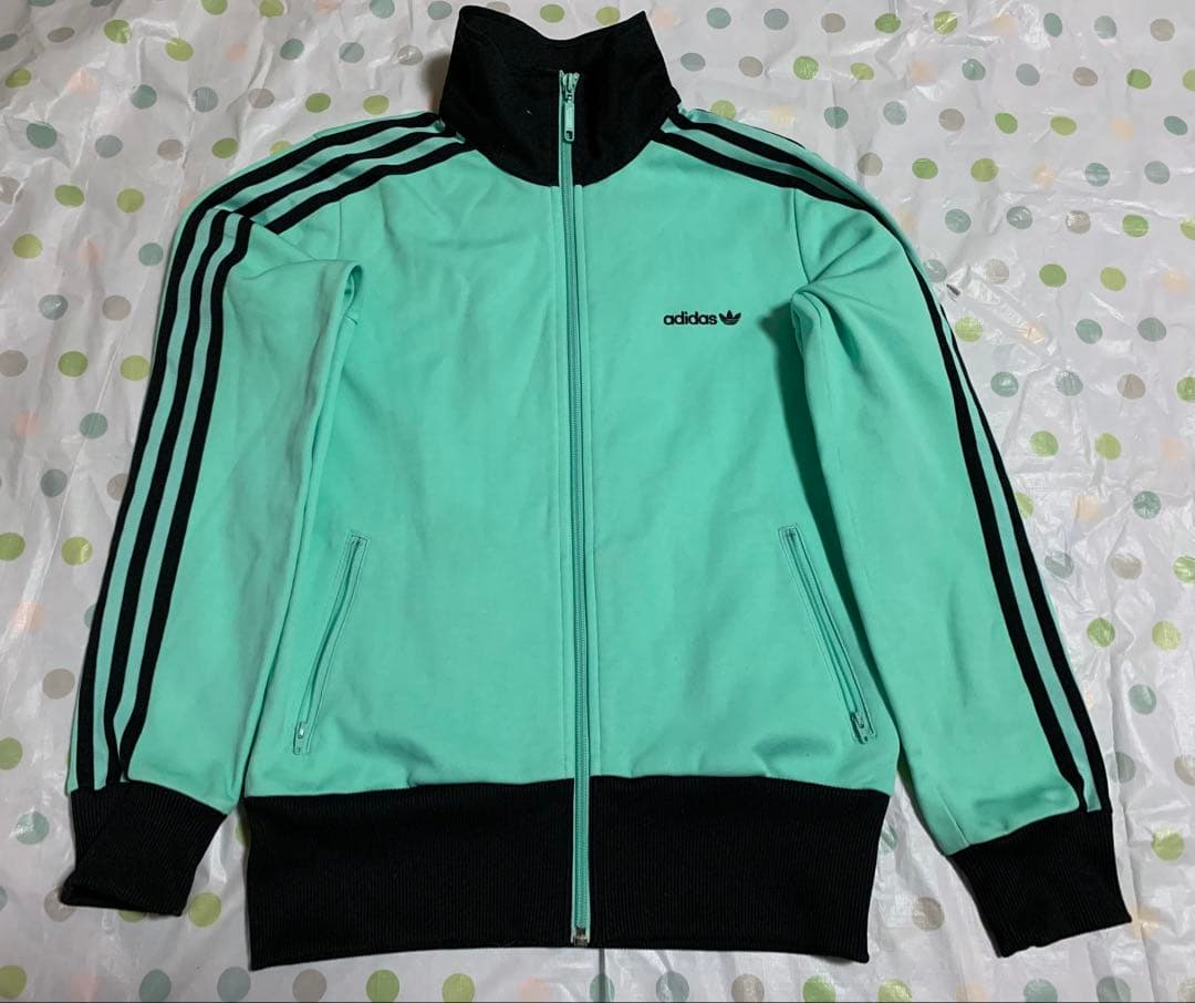 アディダス adidas／ミントグリーン／トラックジャケット／ジャージ／美品