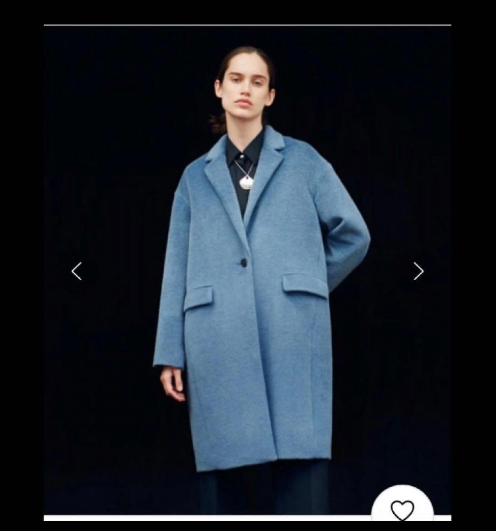 DES PRES ライトブルー オーバーサイズチェスターコート