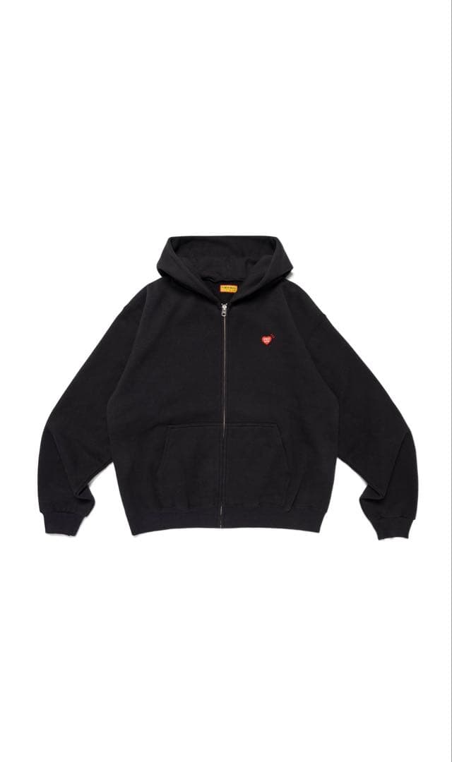 HUMAN MADE ブラック ジップアップパーカー