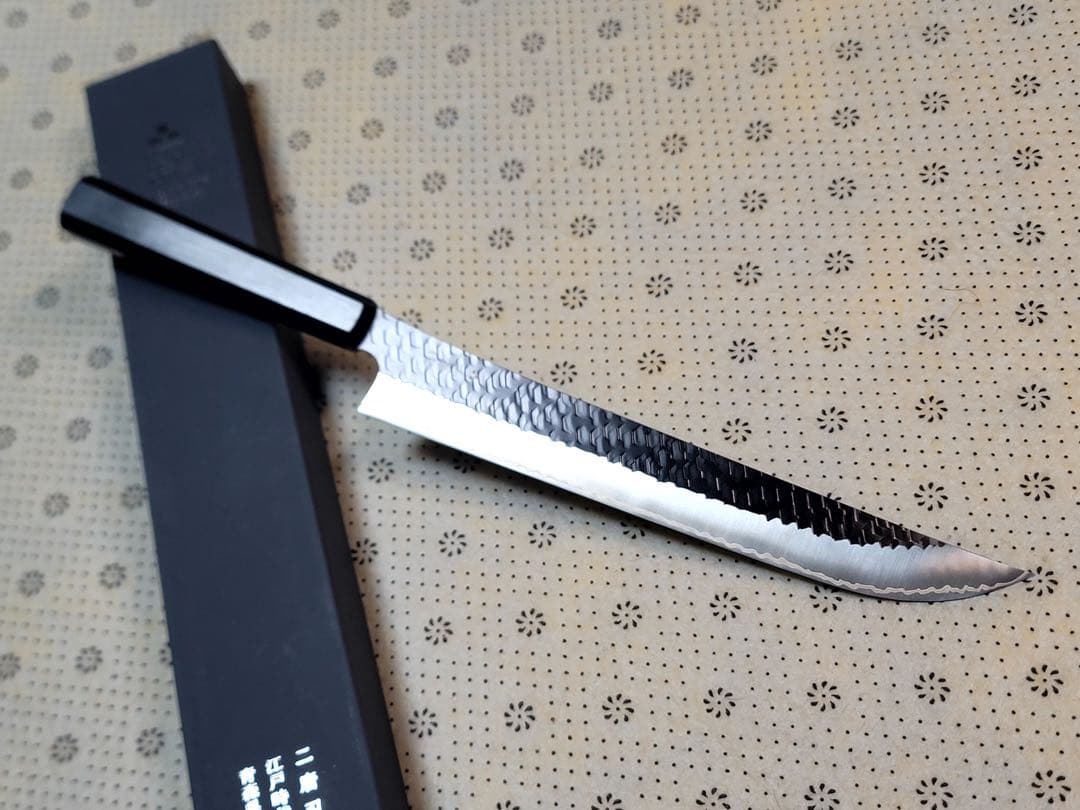 二唐刃物　黒打ち　sg2 先丸筋引き　255mm