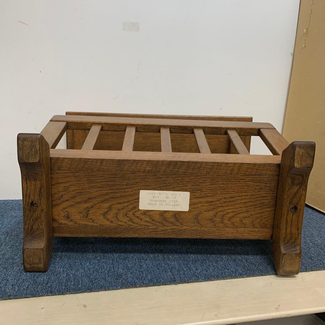 オランダ製 オーク無垢材 サイドテーブル x マガジンラック コーヒーテーブル