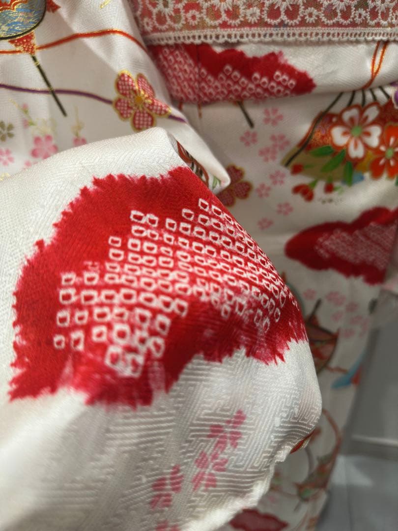 7歳　七五三　正絹　絞り　着物　フルセット