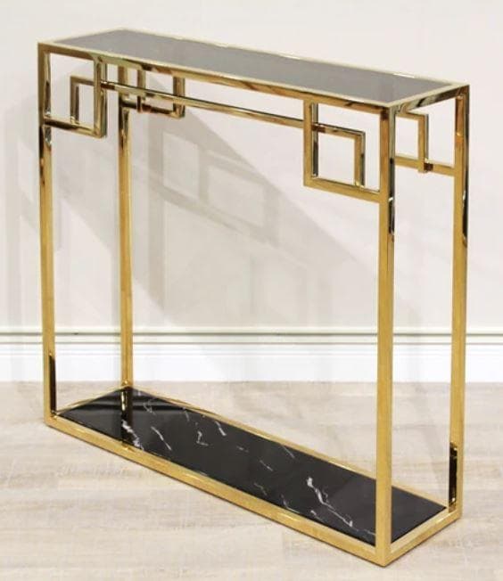 コンソール モダン 大理石 ゴールド ガラストップ アイアン EH-154-G