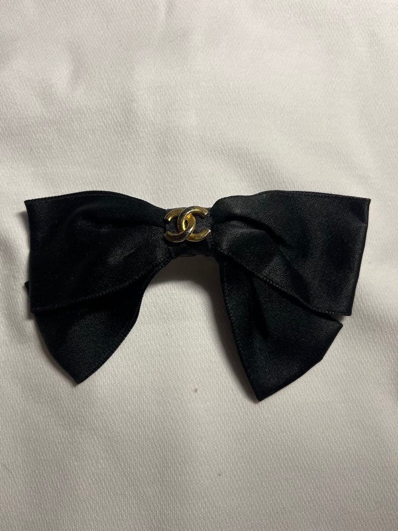 CHANEL シャネル バレッタ リボン ココマーク ヘアピン ゴールド