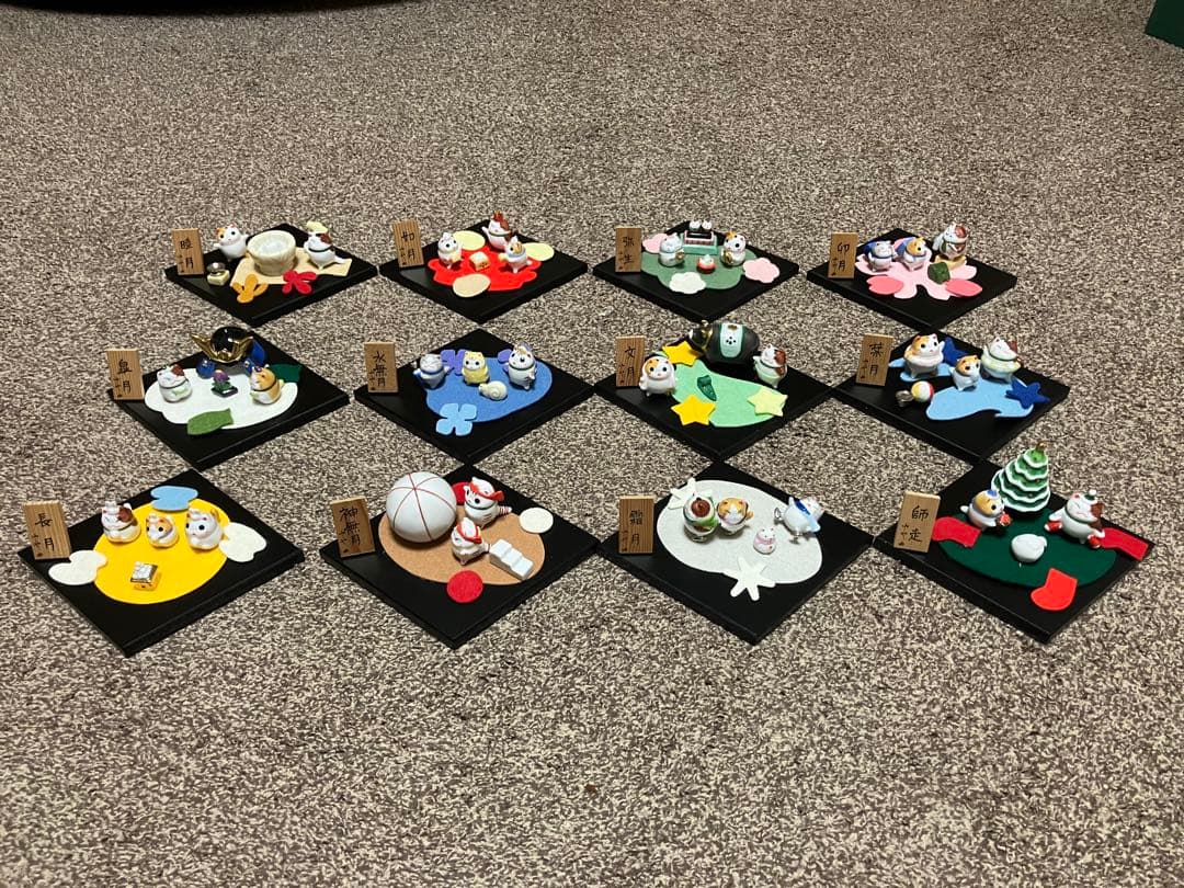 道楽堂猫舎　ねこや、季節のお飾り　12ヶ月セット