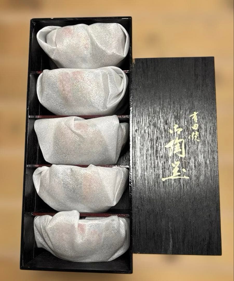 有田焼 元禄古伊万里　菊割小鉢揃 ５枚セット 輪花鉢 色絵 煮物鉢 刺身鉢