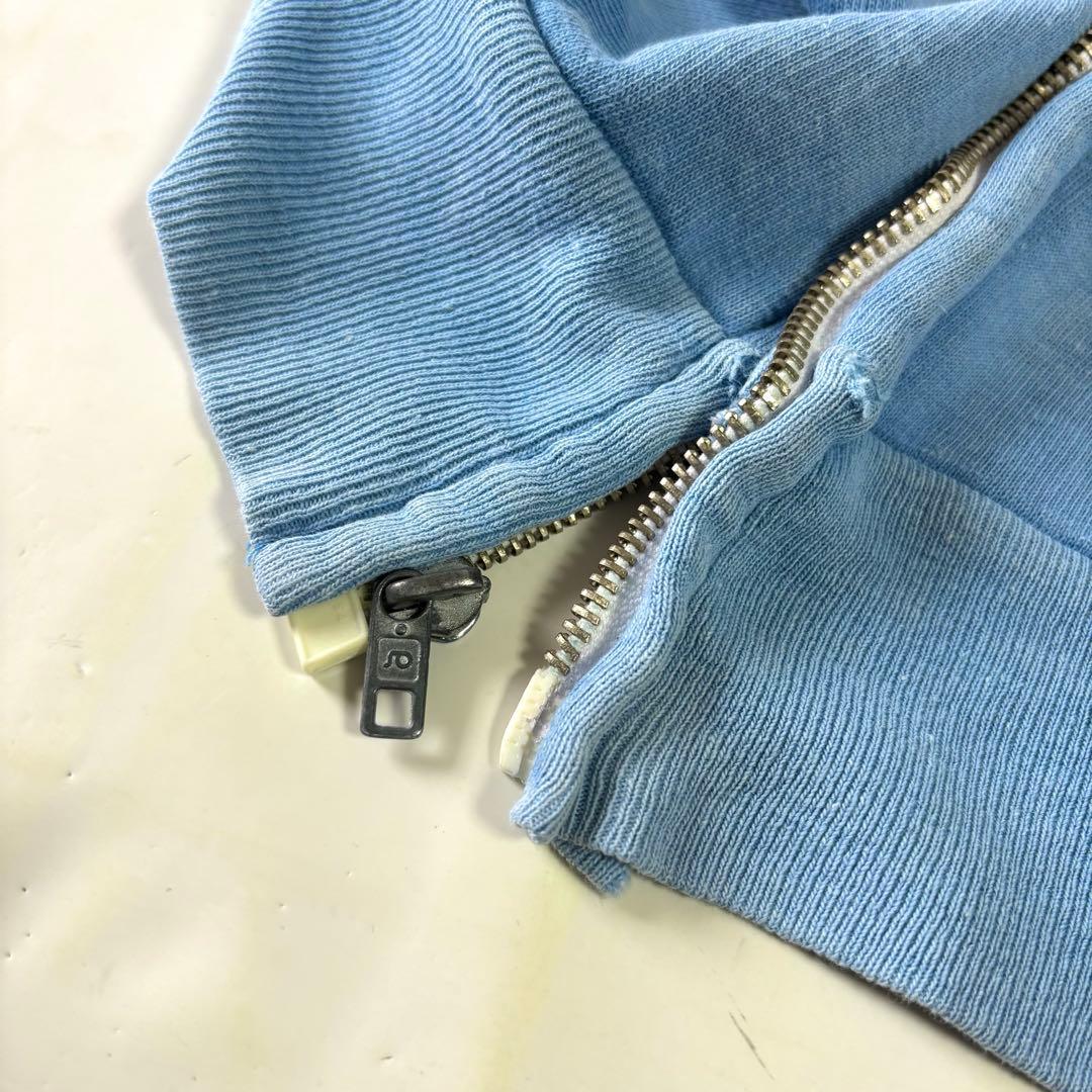 雰囲気抜群フェード最高70'sビンテージジップアップパーカーアルミジップ輸入古着