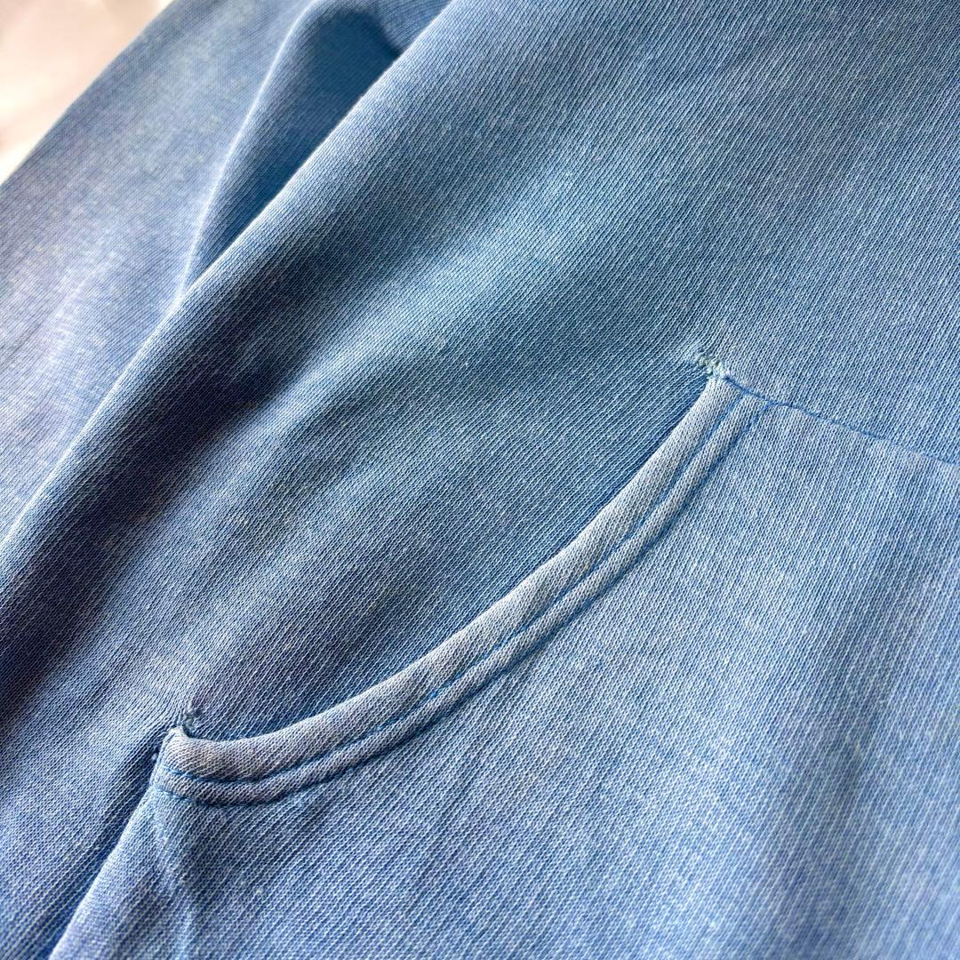 雰囲気抜群フェード最高70'sビンテージジップアップパーカーアルミジップ輸入古着