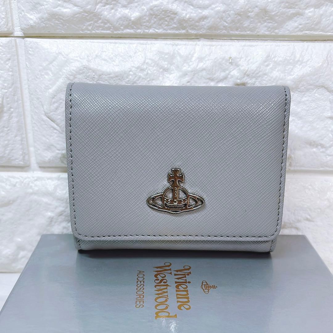 【ショッパー付き】新品 ヴィヴィアン・ウエストウッド　三つ折り財布 グレー