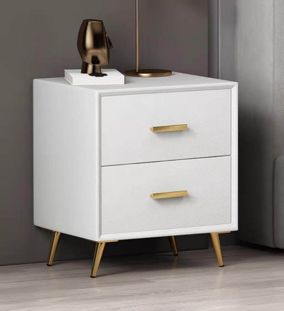 ホワイト木製チェスト 2段引き出し 訳あり品　写真をご確認TST-06-⑨