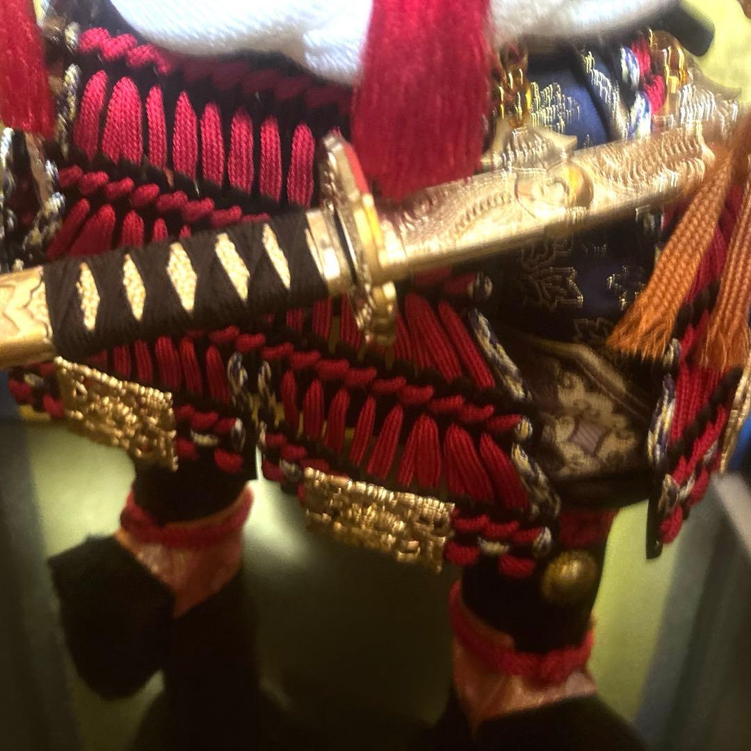 五月人形 武士の鎧 ガラスケース付き 45㎝23㎝29㎝