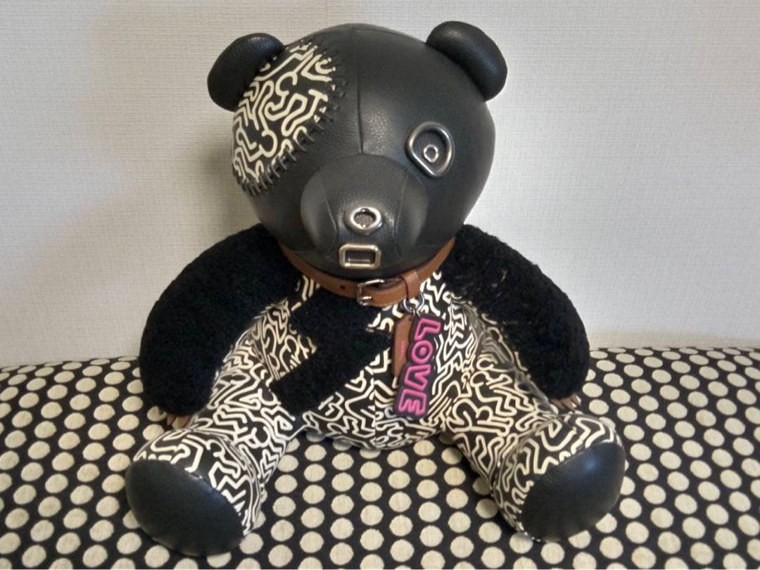 COACH × キースヘリング レザーテディベア