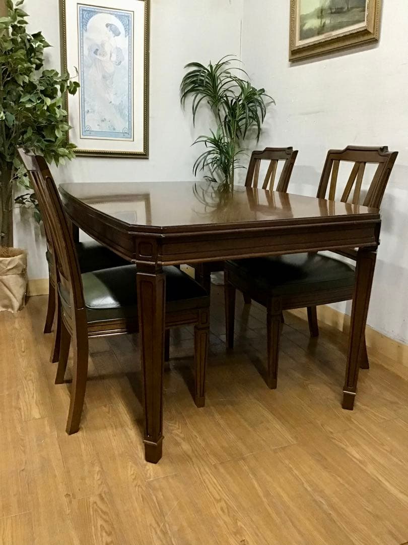 管376☆マルニ☆maruni☆地中海☆ダイニングテーブル☆チェア4脚