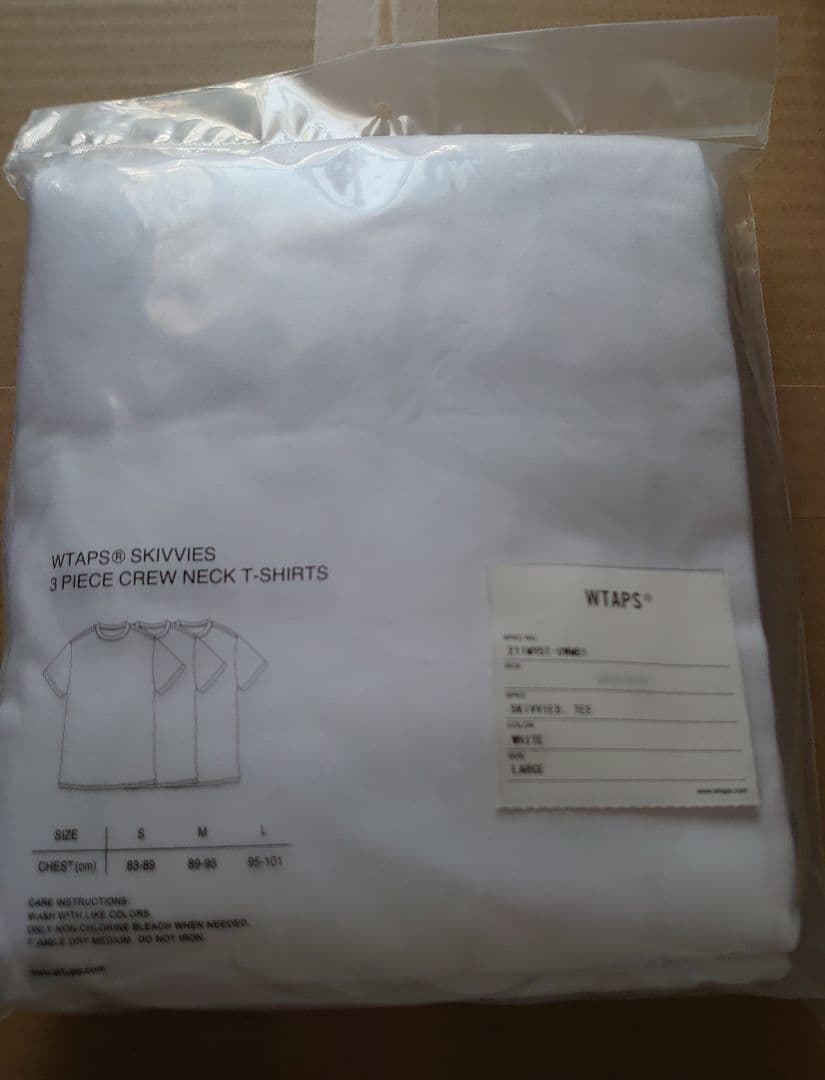 ［未使用］ WTAPS 21SS SKIVVIES. TEE L 白