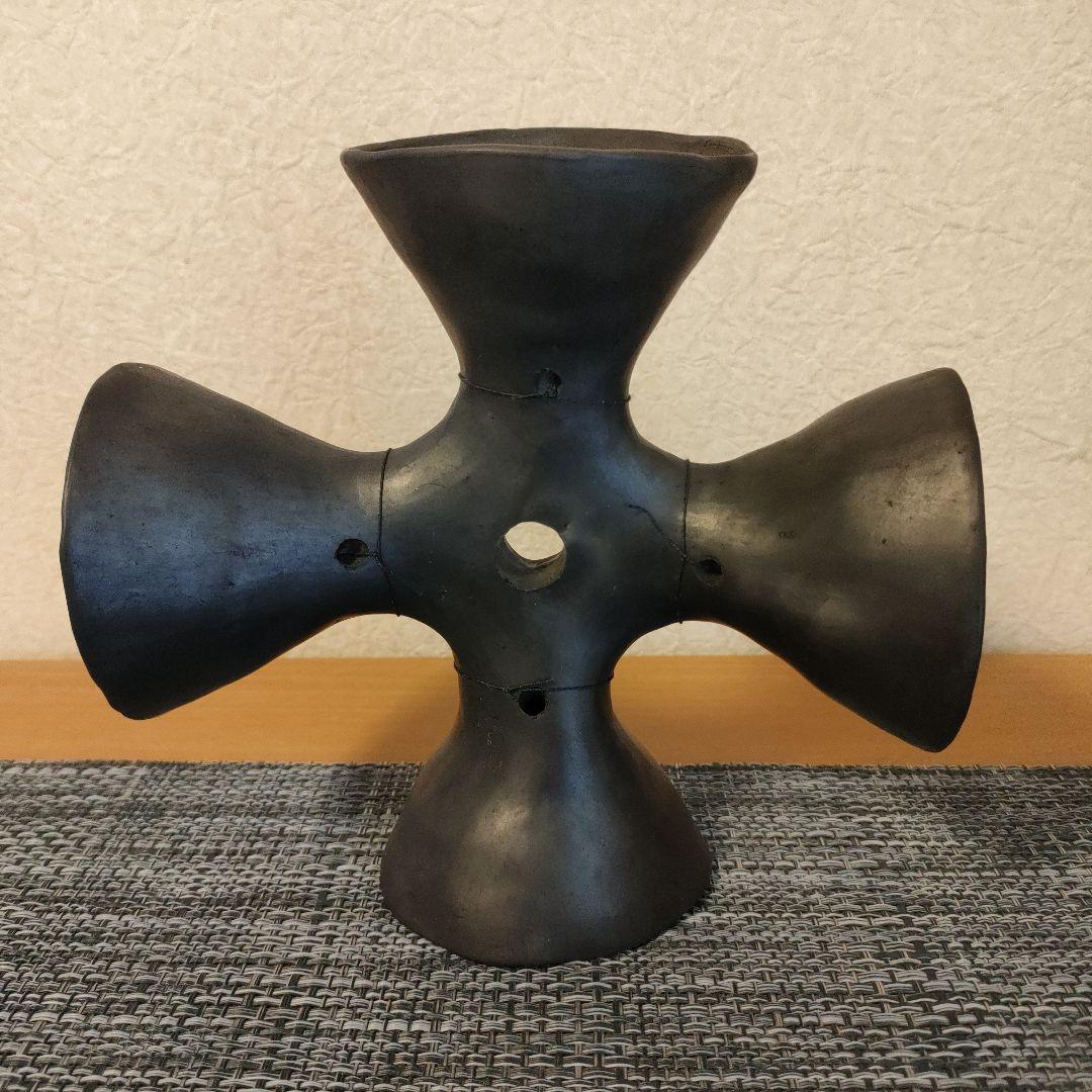 メキシコ　ベル　黒陶　オブジェ　ミッドセンチュリー