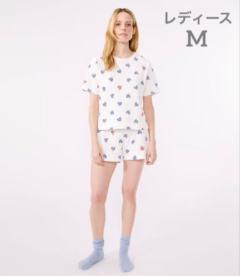 プチバトー 新品 未使用 新作 レディース 半袖 パジャマ トリコロール M