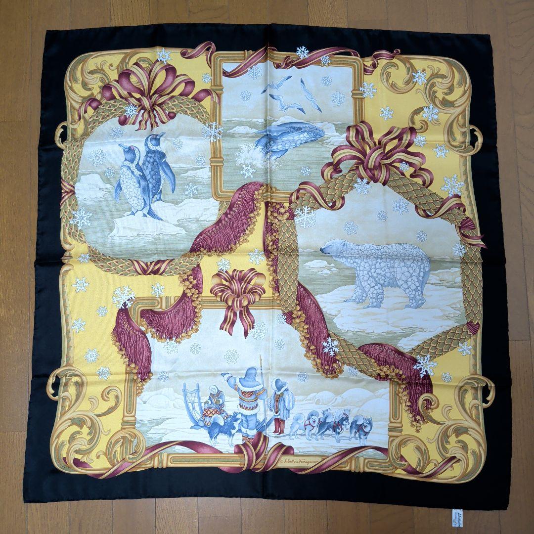 フェラガモ　FERRAGAMO　シルクスカーフ　アニマル柄　新品未使用