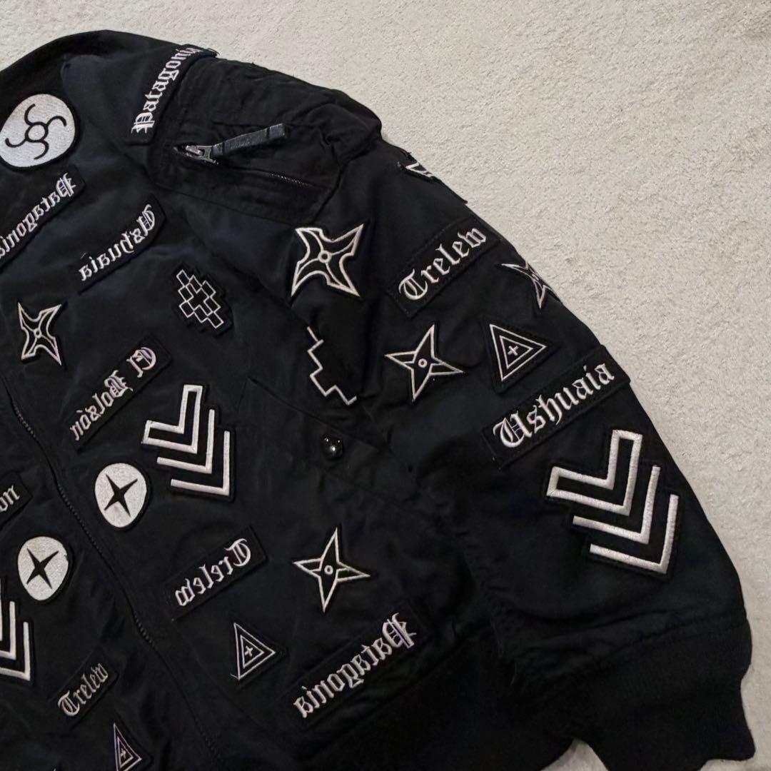 マルセロバーロン×アルファ　MA-1　ボンバージャケット　ワッペン　ブラック　L