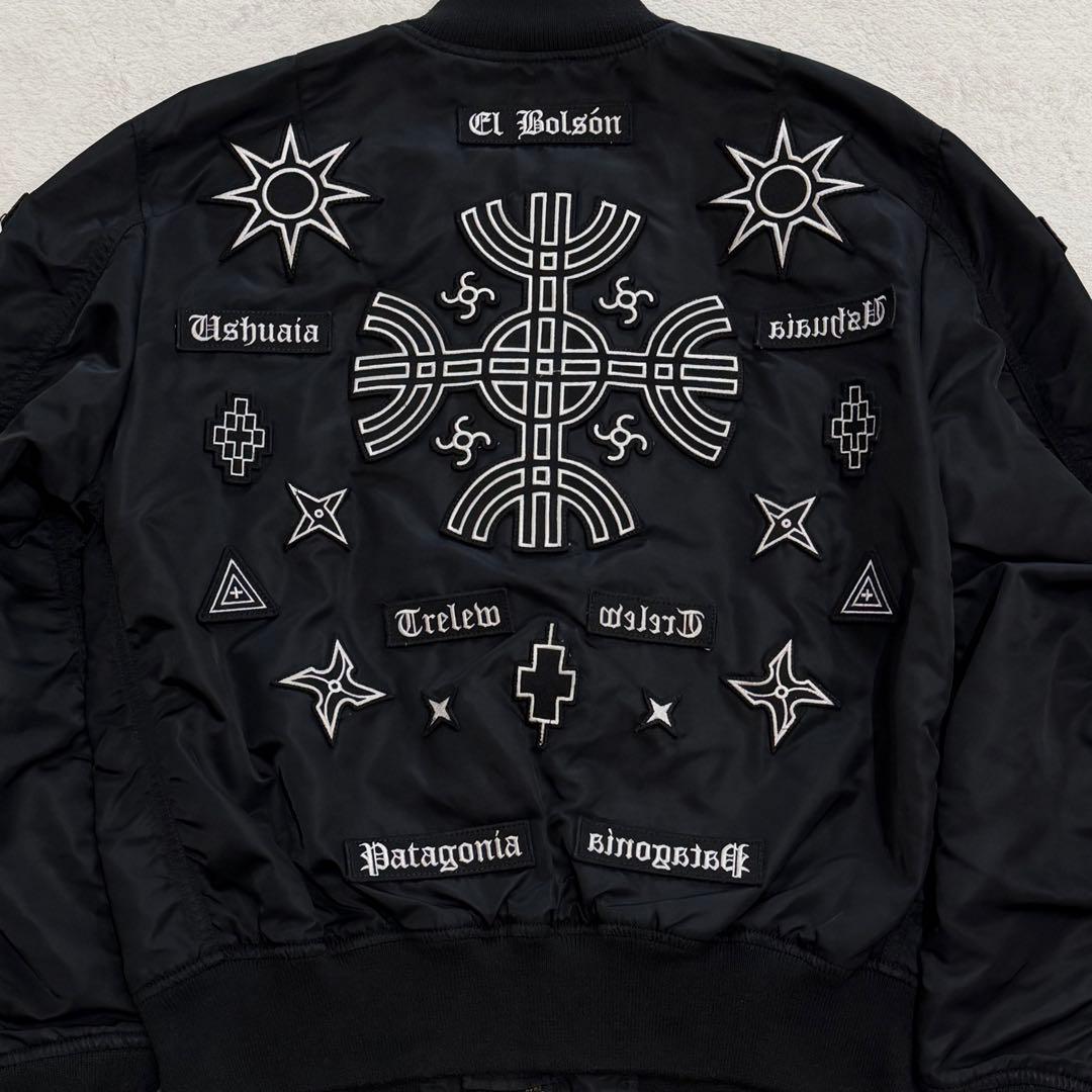 マルセロバーロン×アルファ　MA-1　ボンバージャケット　ワッペン　ブラック　L