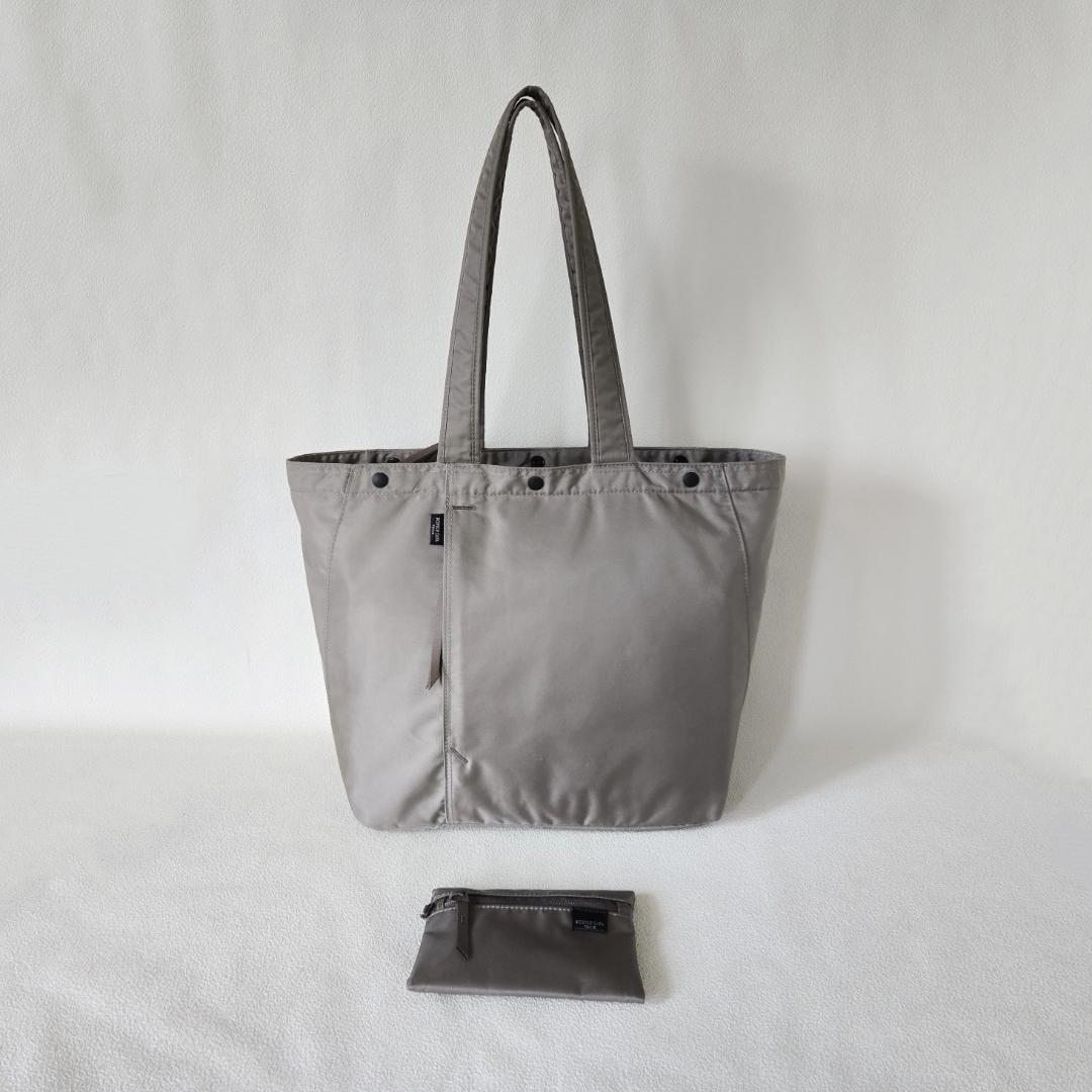 PORTER＿ SHELL TOTE(L)＿ポーターシェルトートカーキグレー
