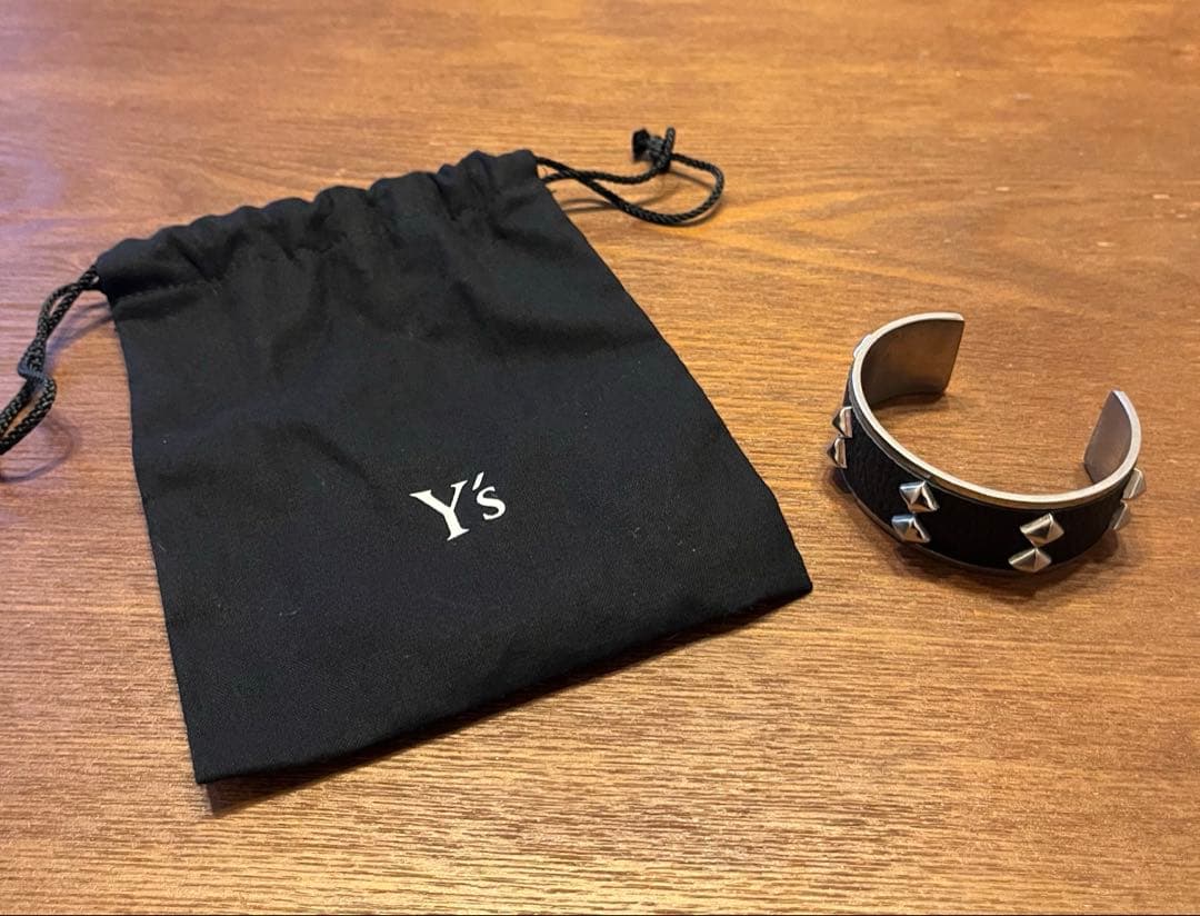 Y's Yohji Yamamoto スタッズ　レザーコンビ　バングル