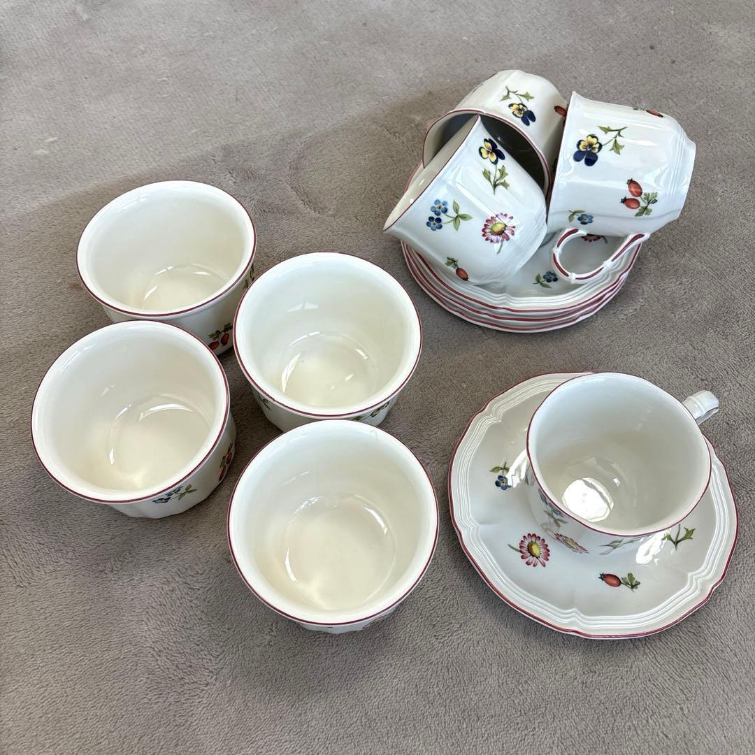 ビレロイ＆ボッホ プチフルール デミタスカップ＆ソーサー／ココット 4セット