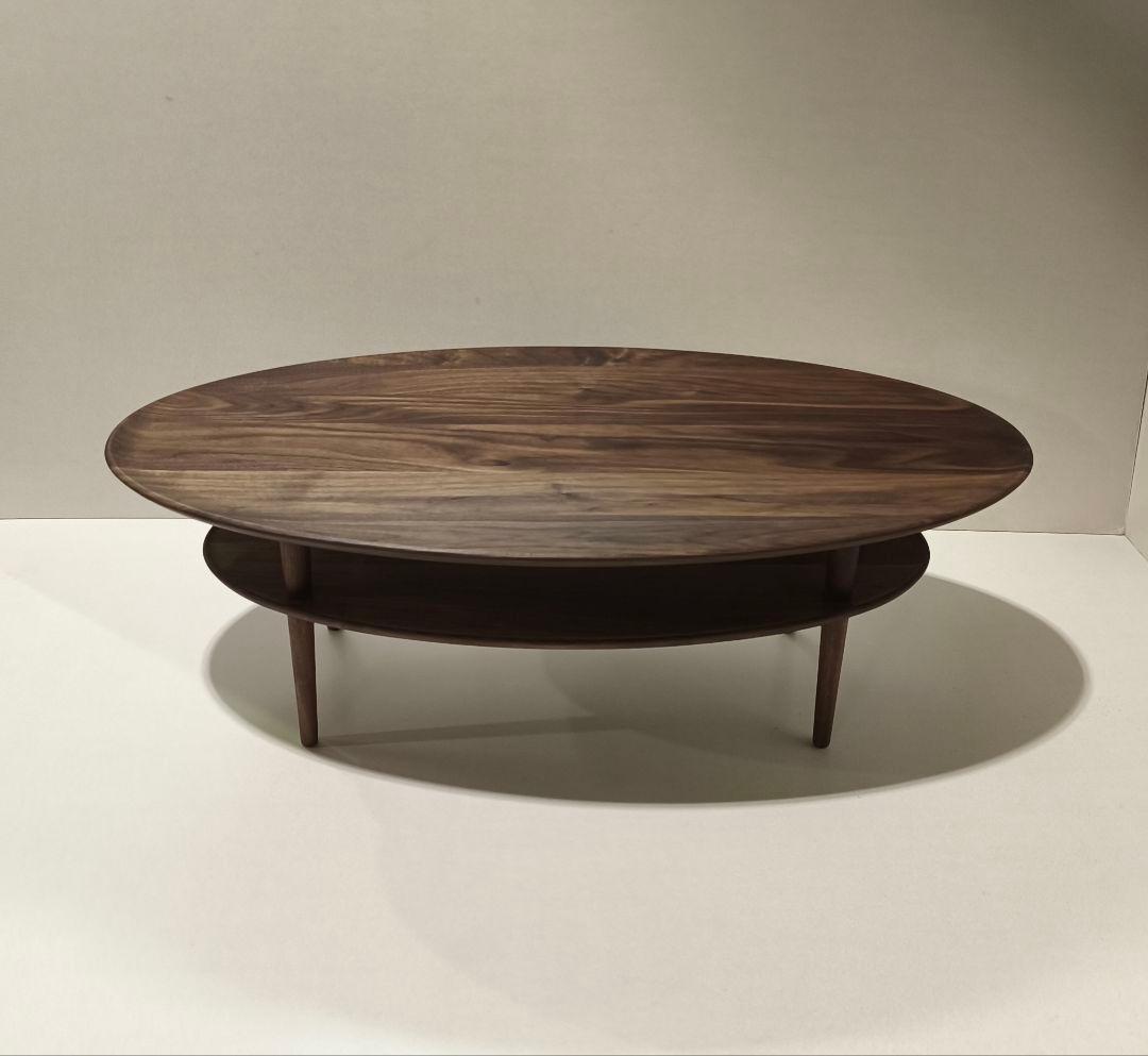 ボルドオーバル１０５ ウォールナットリビングテーブル無垢　レガーレ