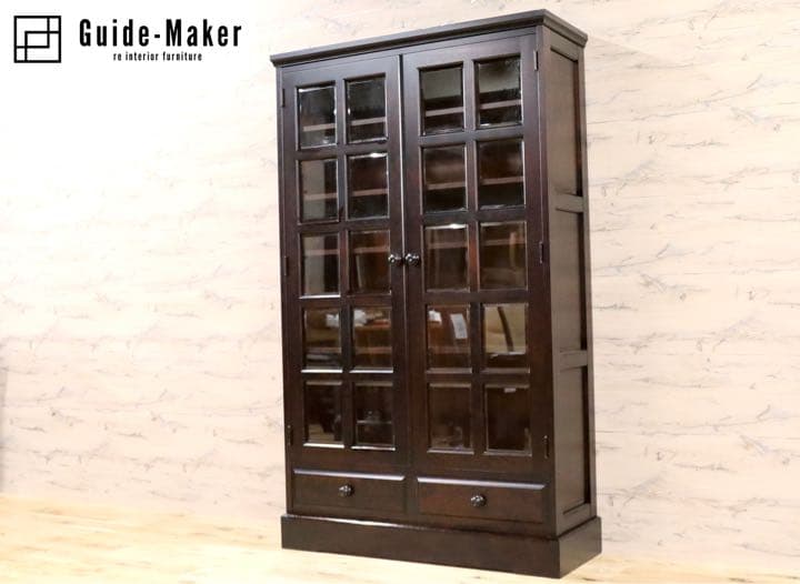 GMFK632○北海道民芸家具 本棚 本箱 キャビネット 飾り棚 食器棚 水屋