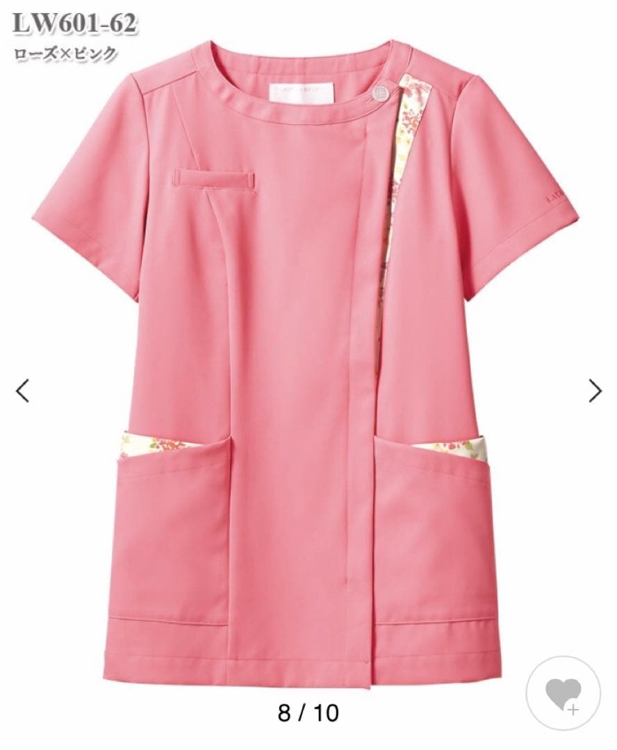 ローラアシュレイ ナース　スクラブ　Mサイズ　ローズピンク　ピーチピンク