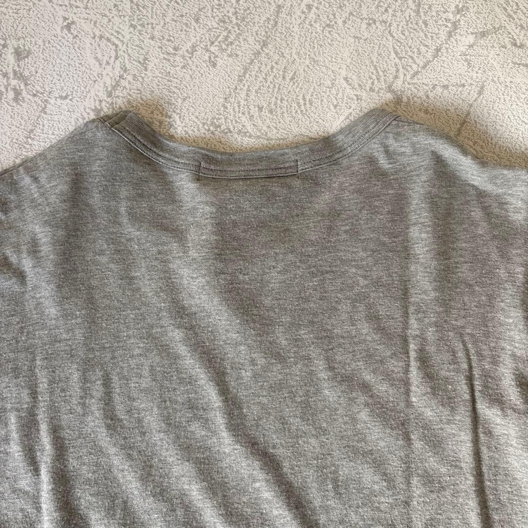 Lサイズ：コムデギャルソンシャツ ドッキング カットソー グレー/ライトブルー