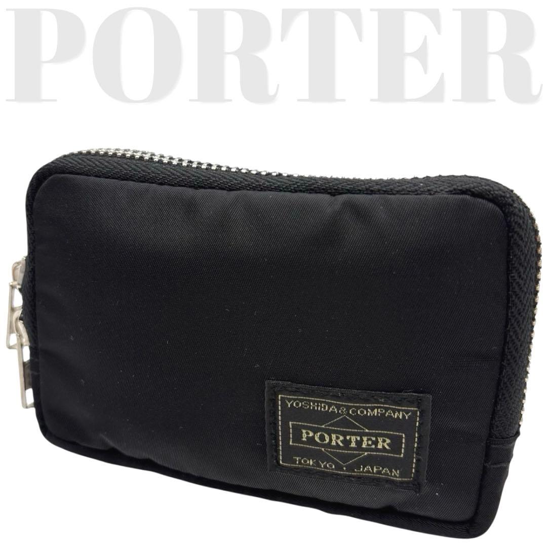 美品◎ ポーター タンカー ケース 小銭入れ カードケース ナイロン 黒