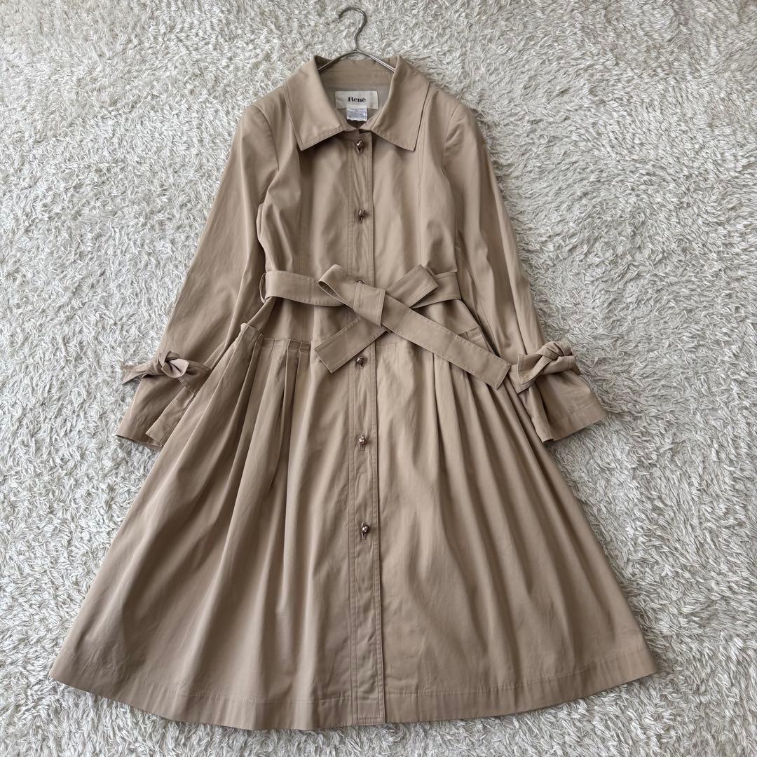 ルネ Rene ワンピース ロングコート ベルテッドコート ギャザー プリーツ